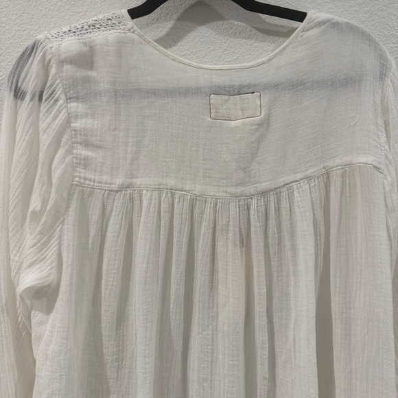 NWT Current/Elliott The Picnic Shirt Sugar Crochet White Boho Gauzy Blouse 2 - Picture 8 of 16